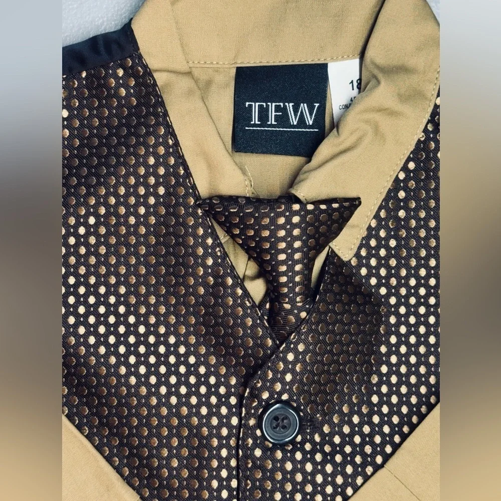 🕴️ TFW Baby Boys 3-Piece Dress Outfit – Size 18 Months 🤎